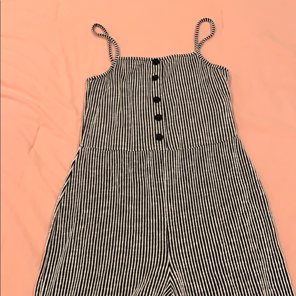 NEW Black and white  STRIPPED JUMP SUIT